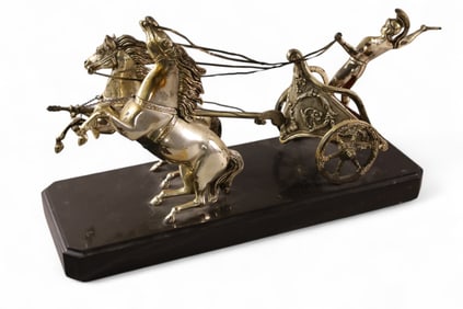 SILVER CHARIOT SCULPTURE