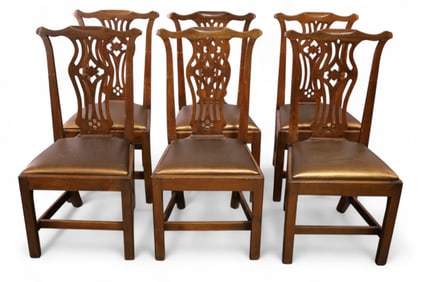 SET OF 6 CHIPPENDALE DINING CHAIRS