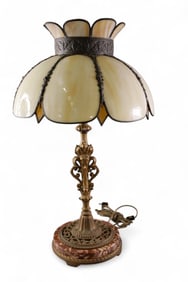 SLAG GLASS TABLE LAMP