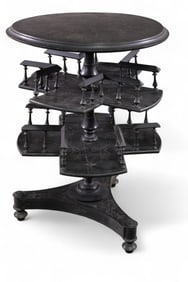 REVOLVING EBONIZED TABLE