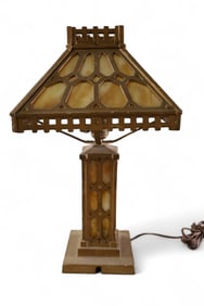 SLAG GLASS TABLE LAMP