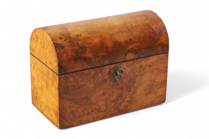BURLED WALNUT TEA CADDY