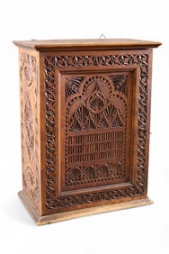 CARVED ANTIQUE HANGING 1 DOOR CABINET