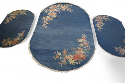 SET OF 3 CHINESE WOOL RUGS