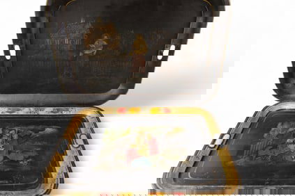 2 TOLE PAINTED TRAYS