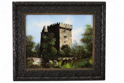 REVERSE PAINTED CASTLE SCENE