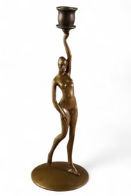 NUDE BRONZE CANDLE HOLDER