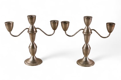 PAIR OF STERLING CANDELABRAS