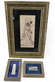 3 SMALL PERSIAN PAINTINGS