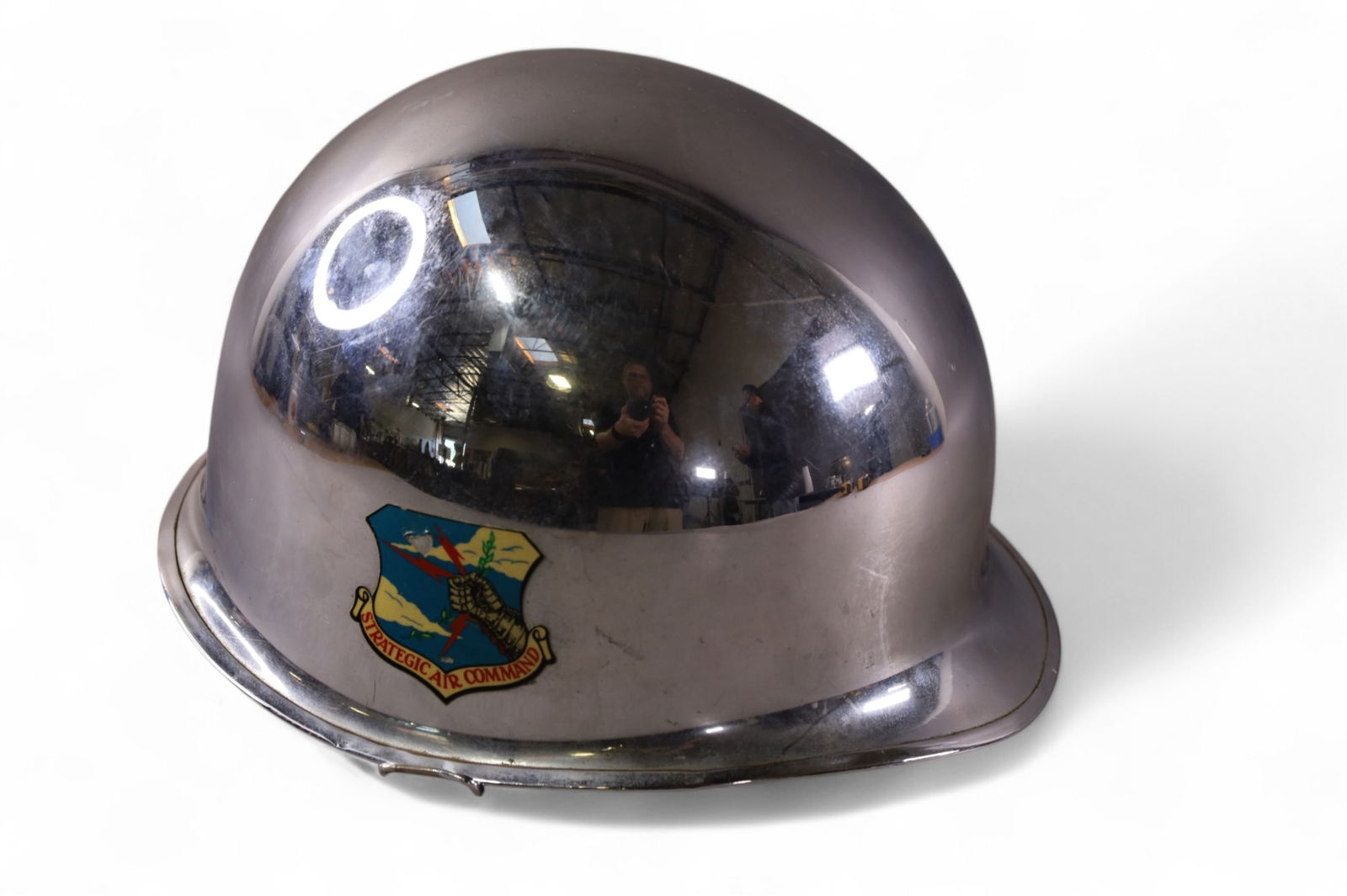 U.S. CHROME PLATED MILITARY HELMET (1 of 6)