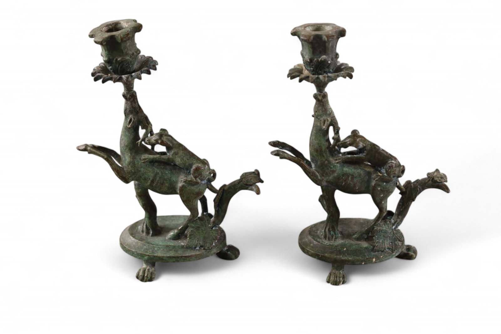 PAIR OF IRON CANDLE HOLDERS (1 of 3)