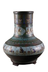 LARGE CHAMPLEVE VASE