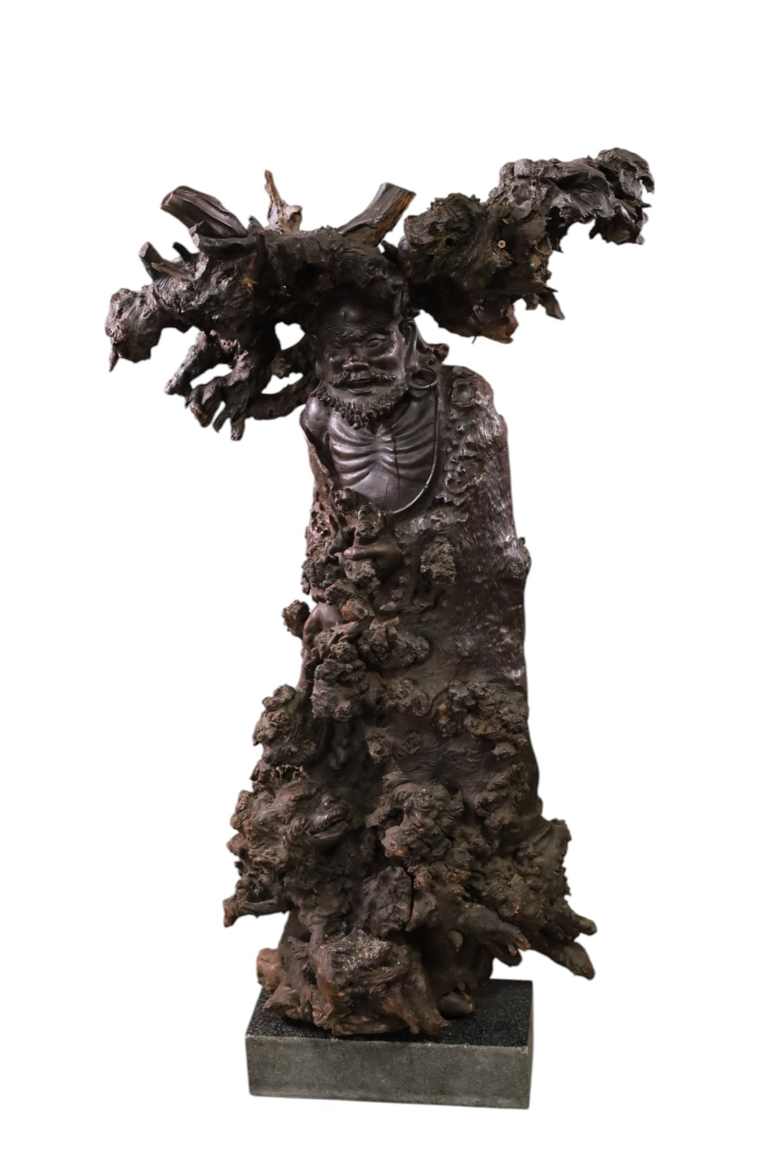 LARGE ASIAN WOOD CARVING (1 of 4)