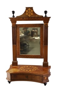 19TH CENTURY INLAID SHAVING MIRROR