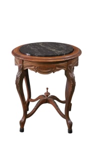 1920'S MARBLE TOP SIDE TABLE