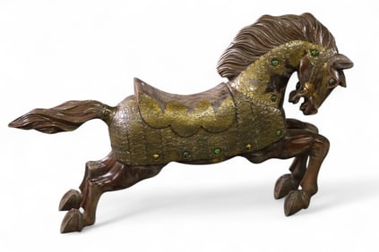 BRASS & JEWELED CAROUSEL HORSE