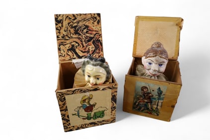 1800'S CLOWN & JESTER JACK IN THE BOXES