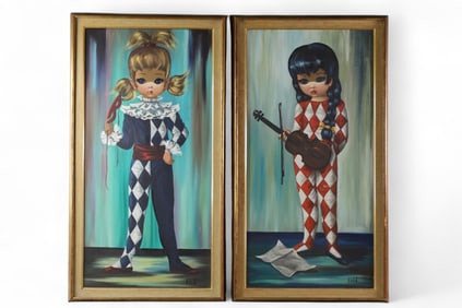 2 EDEN BIG EYE PAINTINGS