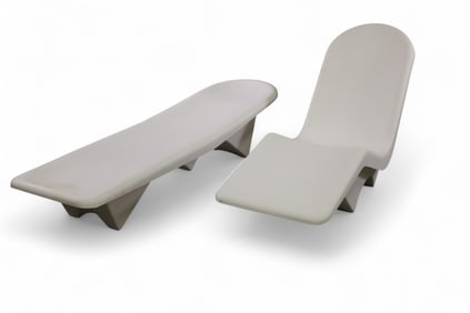 2 PCS. OF FIBERGLASS PATIO FURNITURE