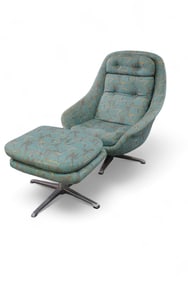 MID CENTURY MODERN LOUNGE CHAIR & OTTOMAN