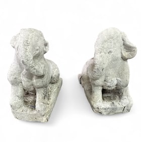 PAIR OF CONCRETE ELEPHANTS