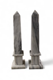PAIR OF MARBLE OBELISKS