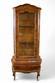 BURLED ITALIAN CURIO CABINET