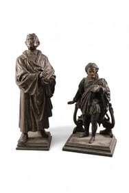 2 VICTORIAN SPELTER STATUES