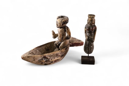 2 THAI CARVED FIGURES
