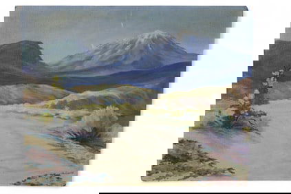 UNFRAMED CALIFORNIA LANDSCAPE PAINTING