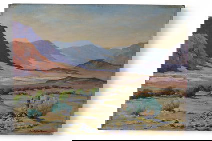 UNFRAMED CALIFORNIA LANDSCAPE PAINTING