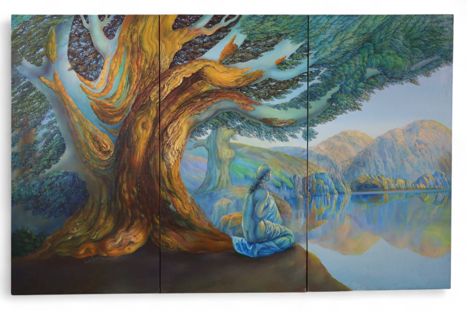 LARGE MAXFIELD PARRISH STYLE PAINTING (1 of 2)