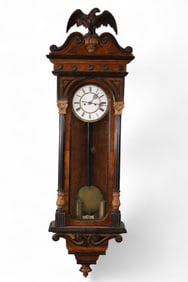 ALMOST 5 FOOT LONG VIC. REGULATOR WALL CLOCK
