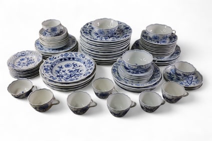 79 PC. MEISSEN BLUE ONION CHINA SET