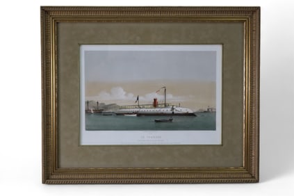 BATTLESHIP COLORED LITHOGRAPH