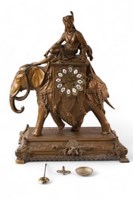 ANTIQUE ELEPHANT MANTLE CLOCK