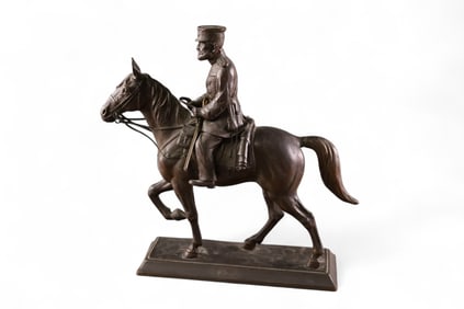 SPELTER HORSEBACK FIGURE