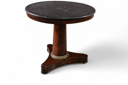 19TH CENTURY EMPIRE MARBLE TOP CENTER TABLE