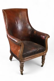 ENGLISH REGENCY LEATHER ARMCHAIR