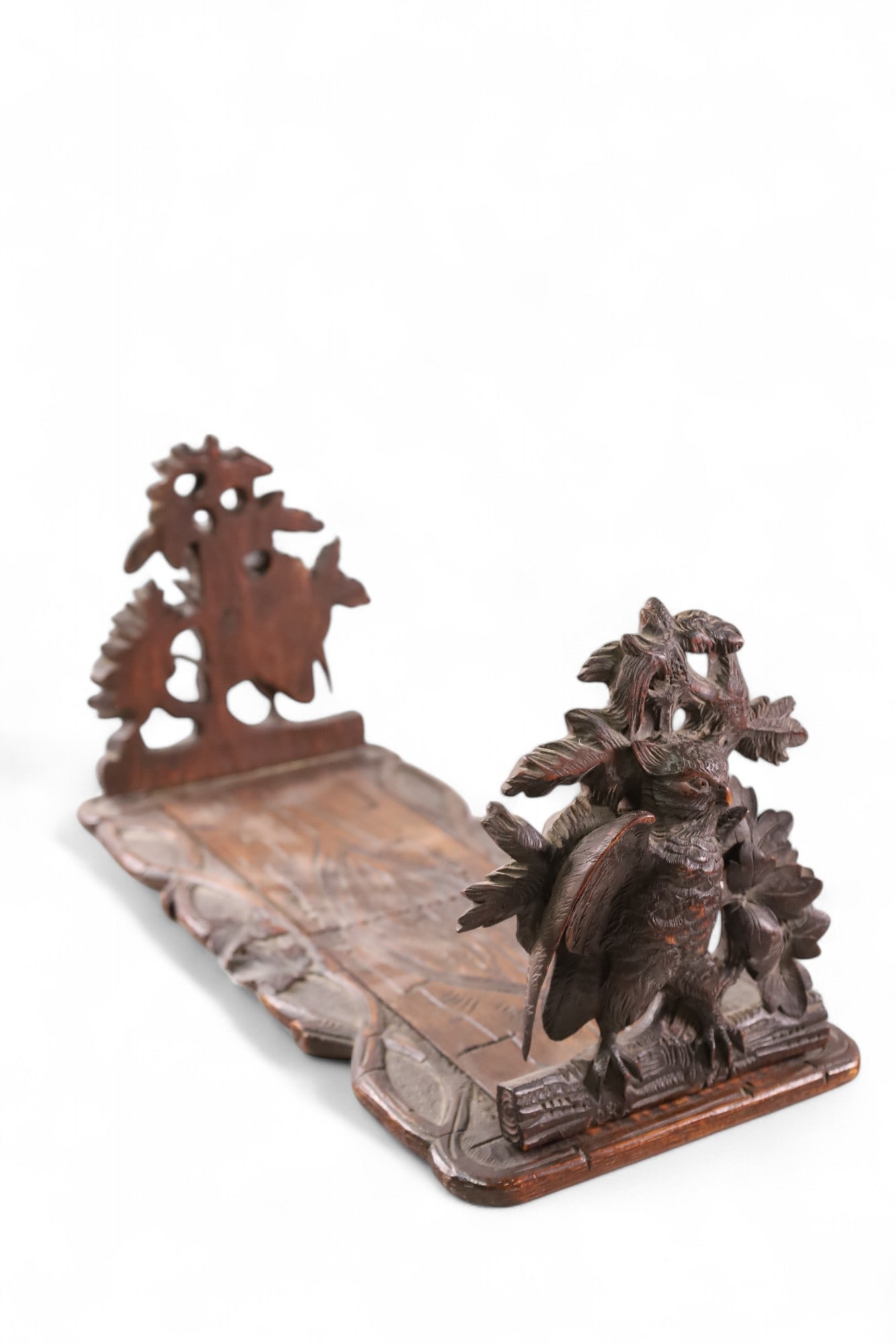 ANTIQUE OWL BLACK FOREST BOOK RACK (1 of 5)