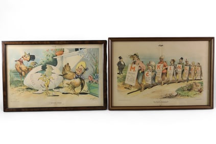 2 FRAMED 19TH CENTURY POLITICAL PRINTS