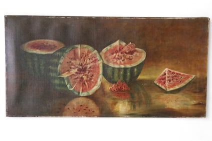 WATERMELON STILL LIFE OIL PAINTING