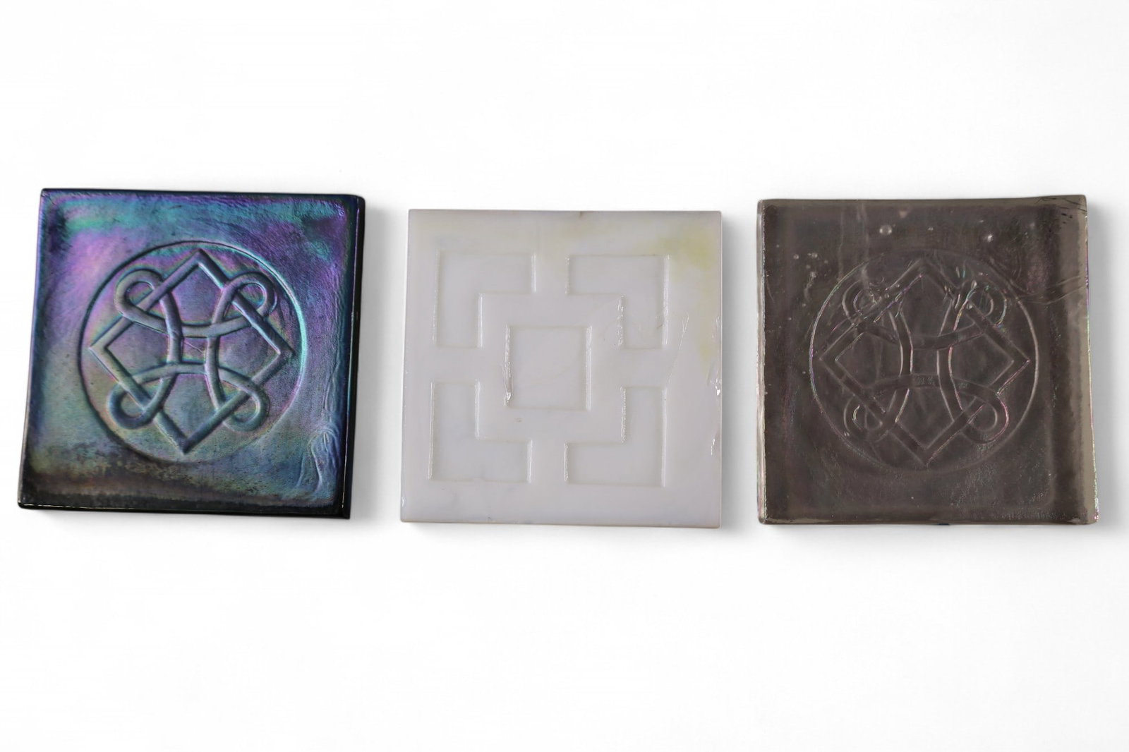 3 ART GLASS TILES (1 of 2)