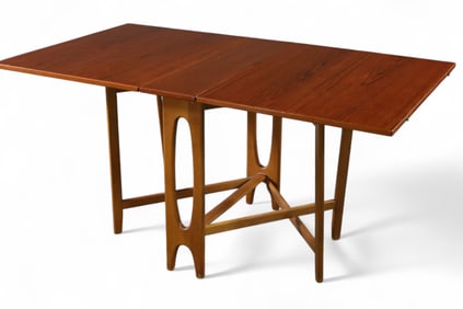 NARROW MID CENTURY MODERN DROP SIDE TABLE