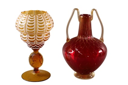 2 PIECES OF ART GLASS
