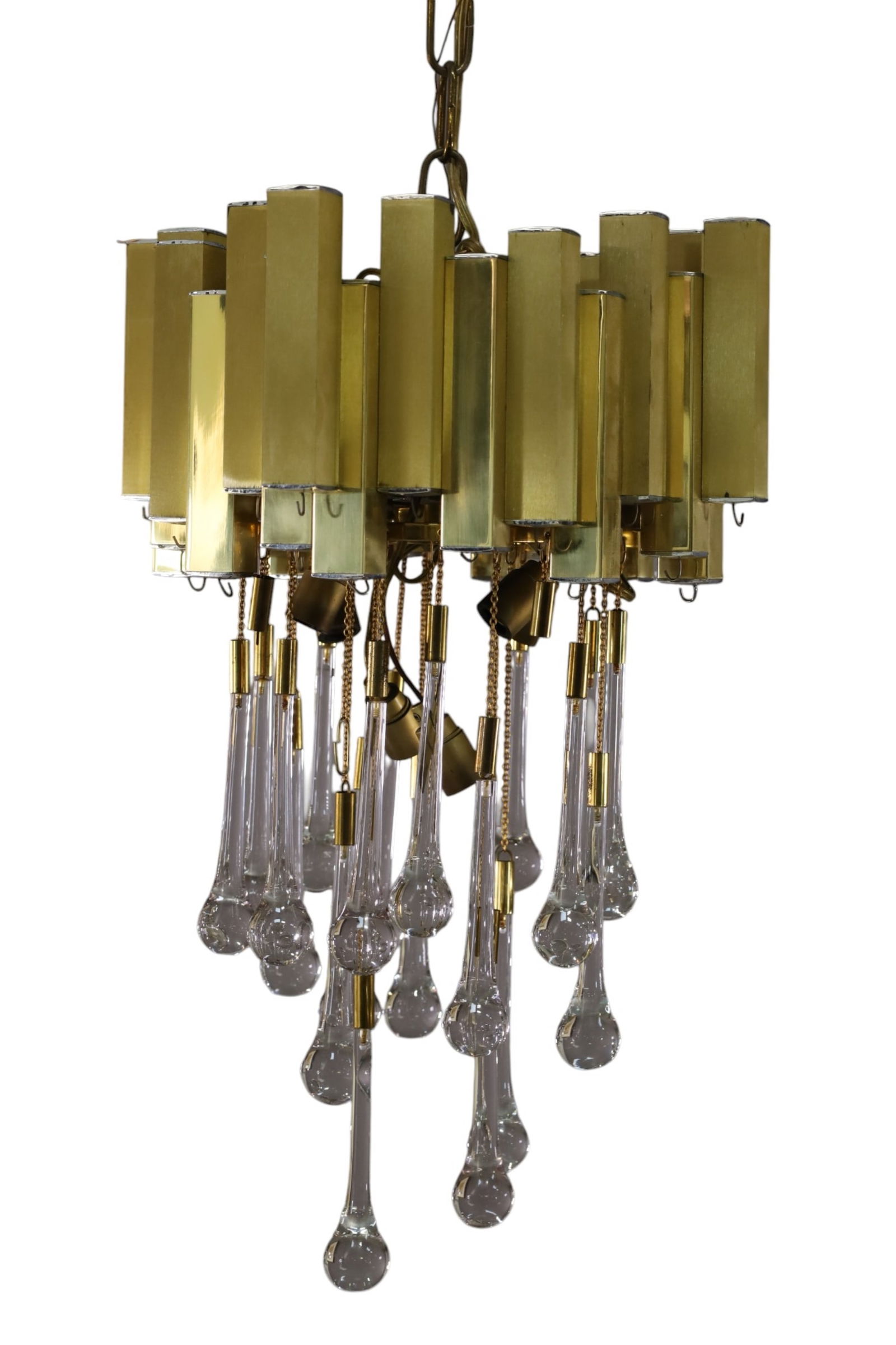 GOLD TONE TEAR DROP PRISM HANGING LIGHT (1 of 3)