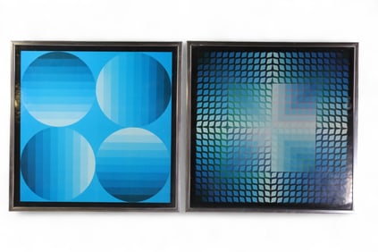 PAIR OF FRAMED ABSTRACTS