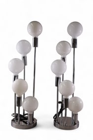 PAIR OF CHROME TABLE LAMPS