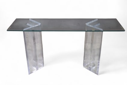 LUCITE SOFA TABLE