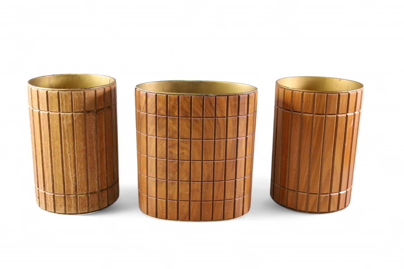 3 MCM WASTE BASKETS: 3 MCM WASTE BASKETS, 8" - 11" W